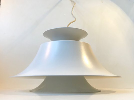 Vintage Danish White Pendant Ceiling Lamp from Jeka, 1970s-LCR-858882