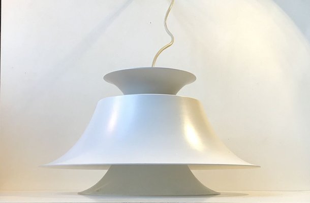 Vintage Danish White Pendant Ceiling Lamp from Jeka, 1970s-LCR-858882