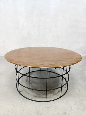 Vintage Danish Wire Stools and Coffee Table by Verner Panton, Set of 3-BW-1359498