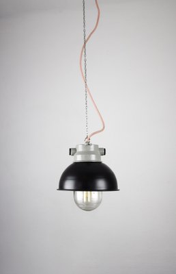 Vintage Dark Blueberry Small Industrial Pendant Lamp from TEP-HGJ-739246