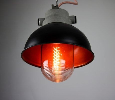 Vintage Dark Blueberry Small Industrial Pendant Lamp from TEP-HGJ-739246