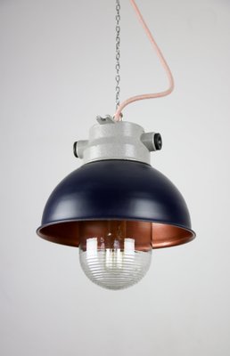 Vintage Dark Purple Small Industrial Pendant Lamp from TEP-HGJ-739247