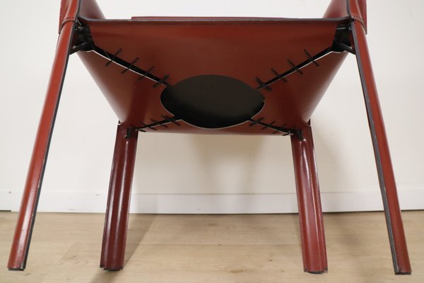 Vintage De Couro Armchair in Covered Leather, 1980s-IZV-2041034