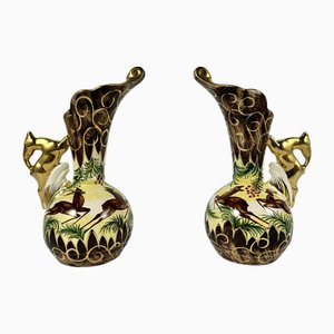 Vintage Deer Ewers from H. Bequet, Belgium, Set of 2-GYX-2022772