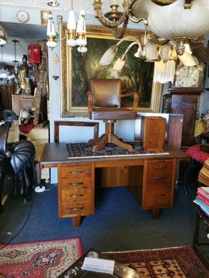 Vintage Desk, Chair & Bucket, Set of 3-GEL-962643