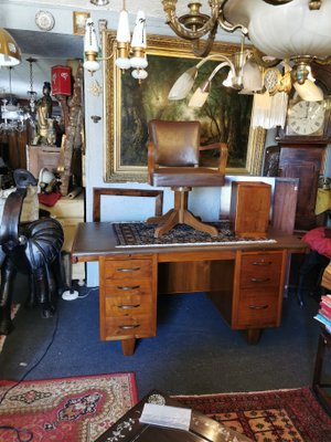 Vintage Desk, Chair & Bucket, Set of 3-GEL-962643