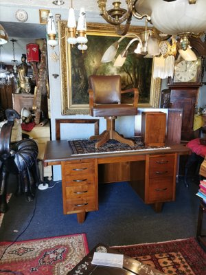 Vintage Desk, Chair & Bucket, Set of 3-GEL-962643