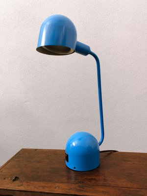 Vintage Desk Lamp in Blue Enameled Metal and Aluminum, 1960s-ZFY-1787740