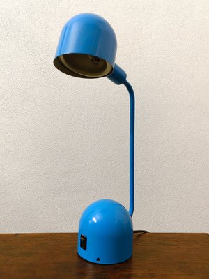 Vintage Desk Lamp in Blue Enameled Metal and Aluminum, 1960s-ZFY-1787740