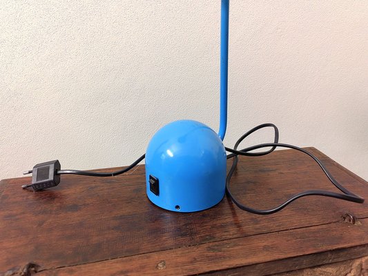 Vintage Desk Lamp in Blue Enameled Metal and Aluminum, 1960s-ZFY-1787740