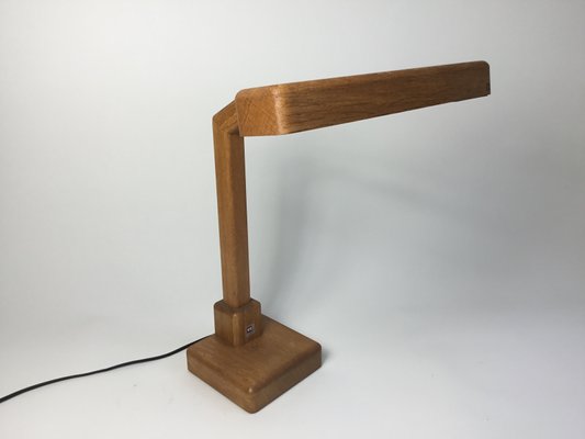 Vintage Desk Lamp in Wood with a Gooseneck from Kk Crèation, 1970s-FPY-2026994