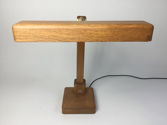 Vintage Desk Lamp in Wood with a Gooseneck from Kk Crèation, 1970s-FPY-2026994