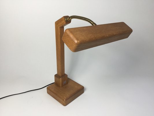 Vintage Desk Lamp in Wood with a Gooseneck from Kk Crèation, 1970s-FPY-2026994