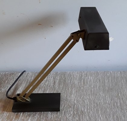 Vintage Desk Lamp With Black Rectangular Bottom Plate, 1960s-HOI-1210225