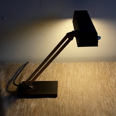 Vintage Desk Lamp With Black Rectangular Bottom Plate, 1960s-HOI-1210225