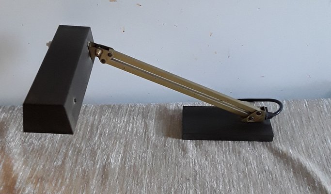 Vintage Desk Lamp With Black Rectangular Bottom Plate, 1960s-HOI-1210225