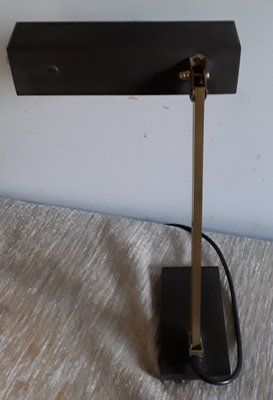 Vintage Desk Lamp With Black Rectangular Bottom Plate, 1960s-HOI-1210225