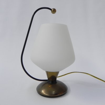 Vintage Desk Lamp with White Glass Shade, 1950s-TL-1761753