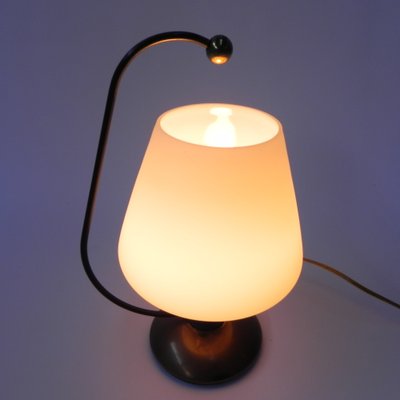 Vintage Desk Lamp with White Glass Shade, 1950s-TL-1761753