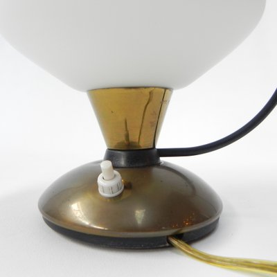 Vintage Desk Lamp with White Glass Shade, 1950s-TL-1761753