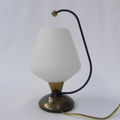 Vintage Desk Lamp with White Glass Shade, 1950s-TL-1761753