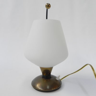 Vintage Desk Lamp with White Glass Shade, 1950s-TL-1761753