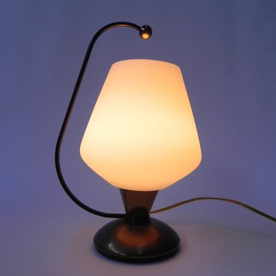 Vintage Desk Lamp with White Glass Shade, 1950s-TL-1761753