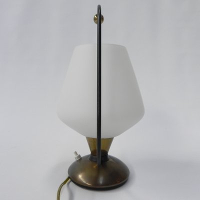 Vintage Desk Lamp with White Glass Shade, 1950s-TL-1761753