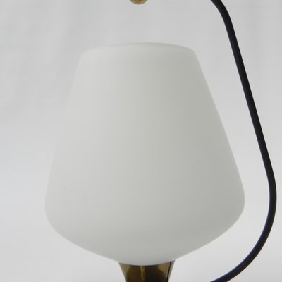 Vintage Desk Lamp with White Glass Shade, 1950s-TL-1761753