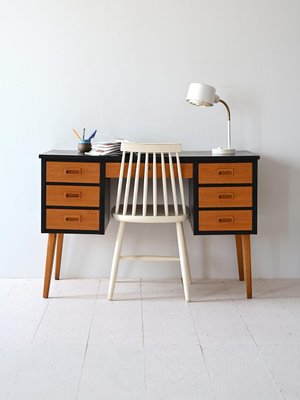 Vintage Desk with Black Details, 1960s-QWP-2035447