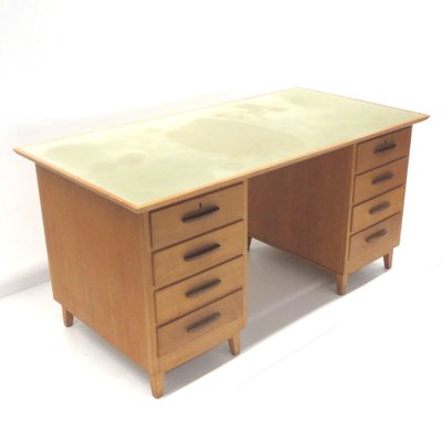 Vintage Desk with Light Green Top and Eight Drawers, 1970s-XID-1261675