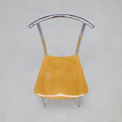 Vintage Dining Chair in Chrome and Plywood by Segis, 1990s, Set of 4-RZV-1820043