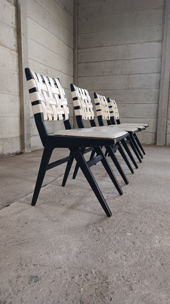 Vintage Dining Chairs by Dirk Van Sliedregt, 1952, Set of 4