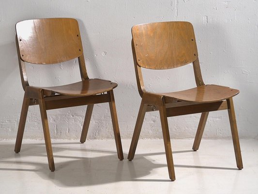 Vintage Dining Chairs from Thonet, 1950, Set of 4-ZNJ-2035289