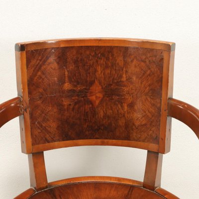 Vintage Dining Chairs in Burl Veneer, Italy, 1940s, Set of 4-VMM-1821411