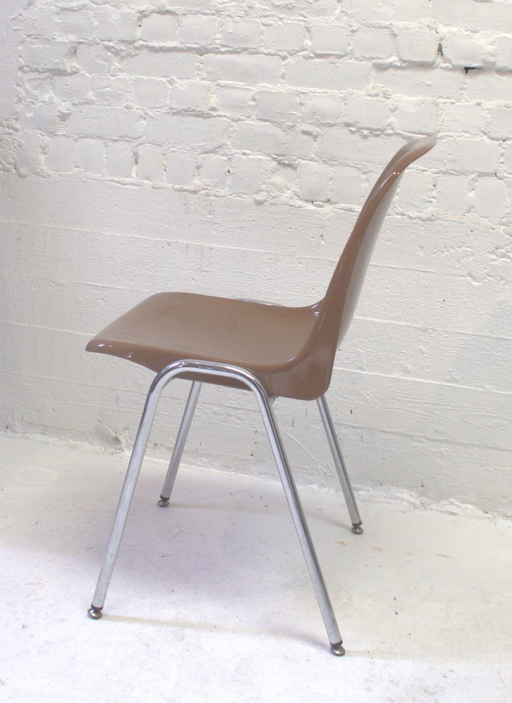 Vintage Dining Chairs with Chrome Bases, 1980s, Set of 4