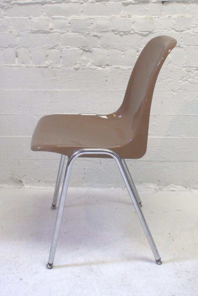 Vintage Dining Chairs with Chrome Bases, 1980s, Set of 4