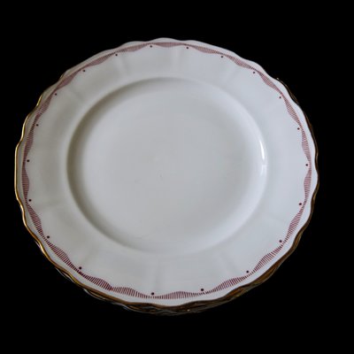 Vintage Dining Plates with Gold and Red Pattern from Rörstrand, Set of 5-JKV-1787189