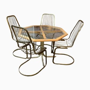 Vintage Dining Table and Chairs by Gastone Rinaldi, Set of 5-OXJ-1238823