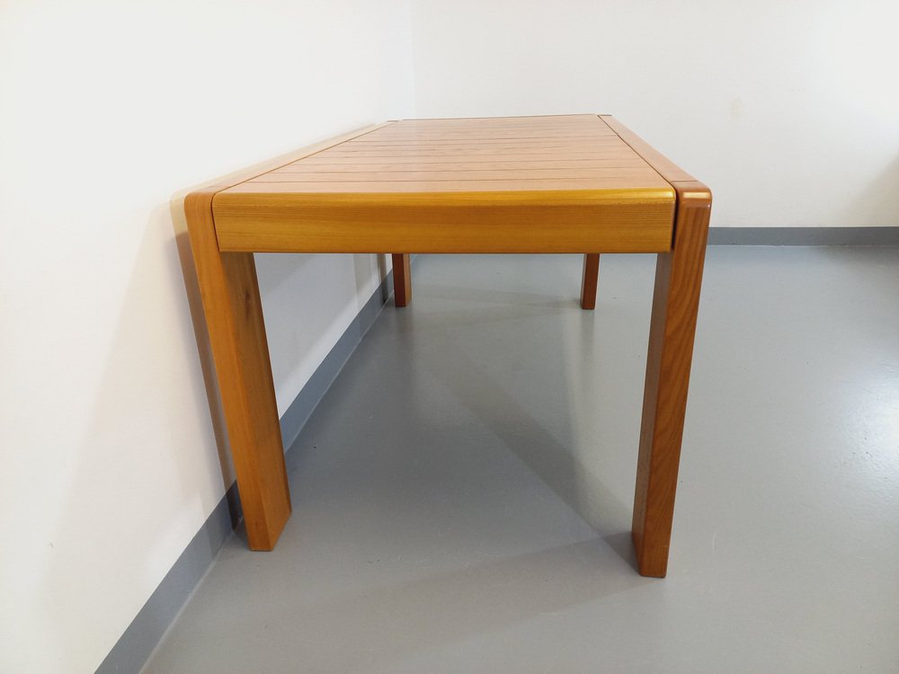 Vintage Dining Table in Elm with Integrated Extension from Maison Regain, 1970s