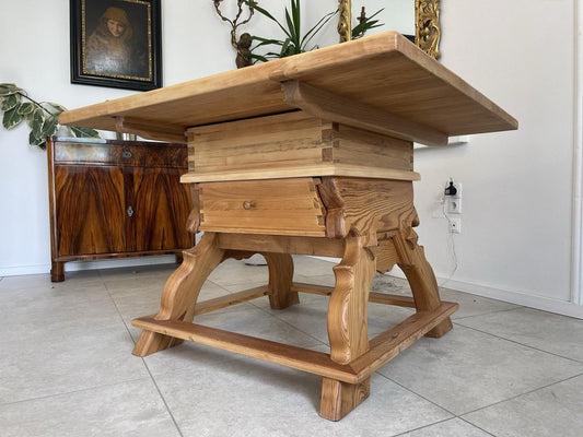 Vintage Dining Table in Natural Wood