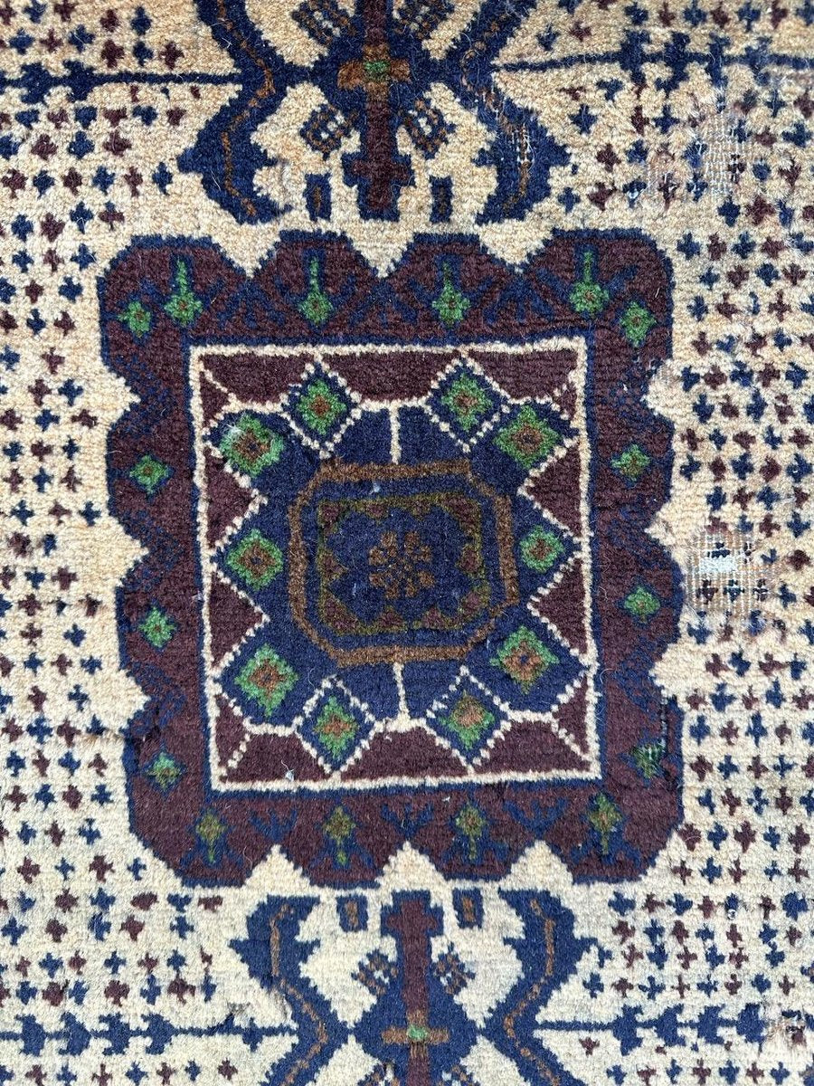 Vintage Distressed Baluch Afghan Rug, 1970s