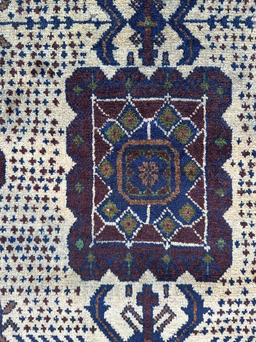 Vintage Distressed Baluch Afghan Rug, 1970s