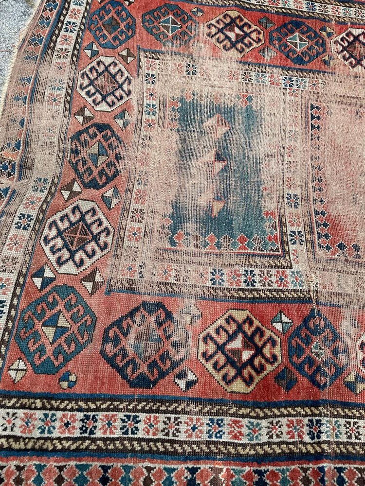 Vintage Distressed Kazak Rug