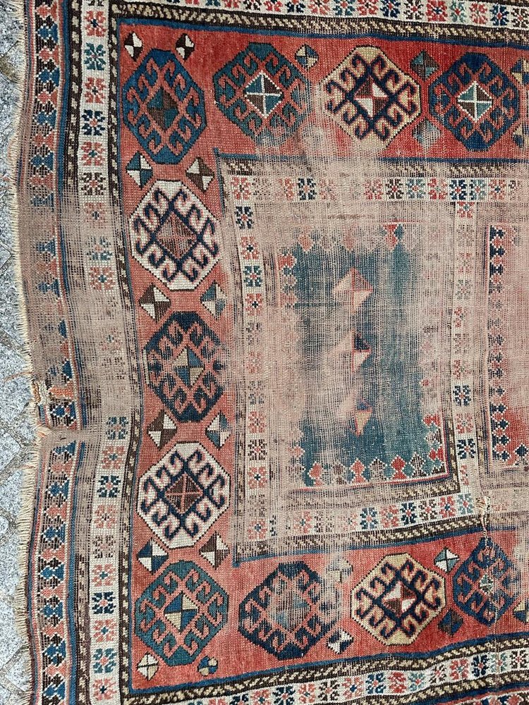 Vintage Distressed Kazak Rug