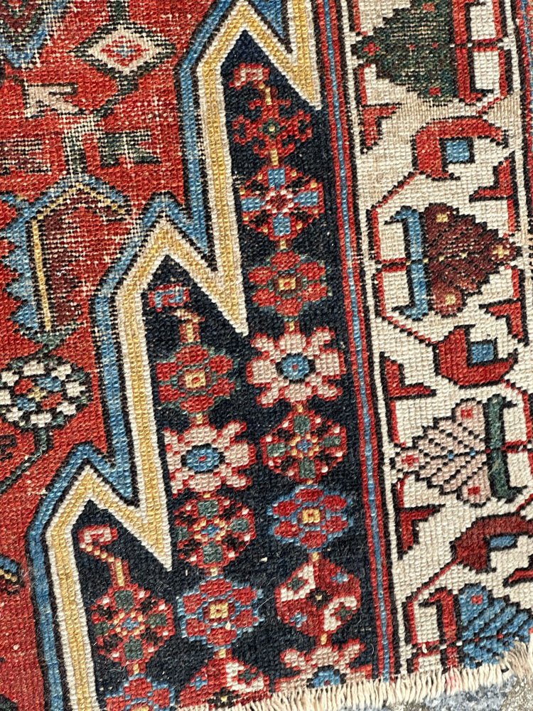 Vintage Distressed Mazlaghan Rug, 1950s