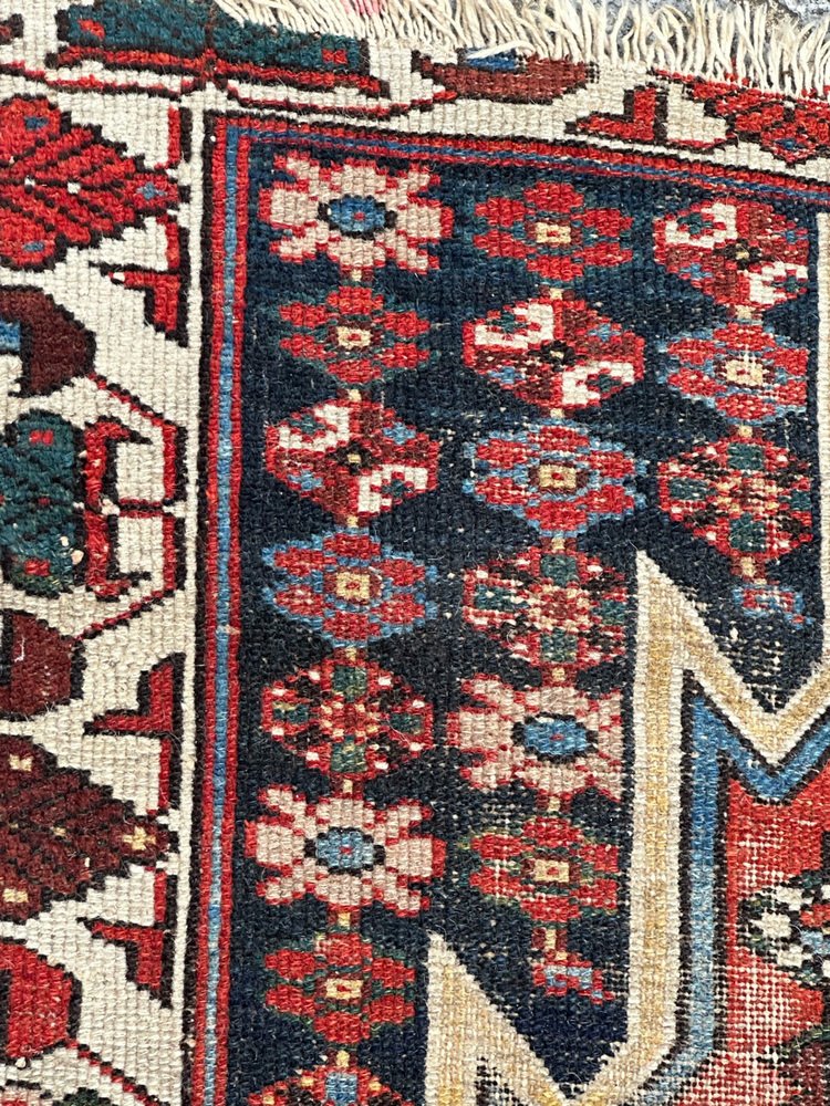 Vintage Distressed Mazlaghan Rug, 1950s