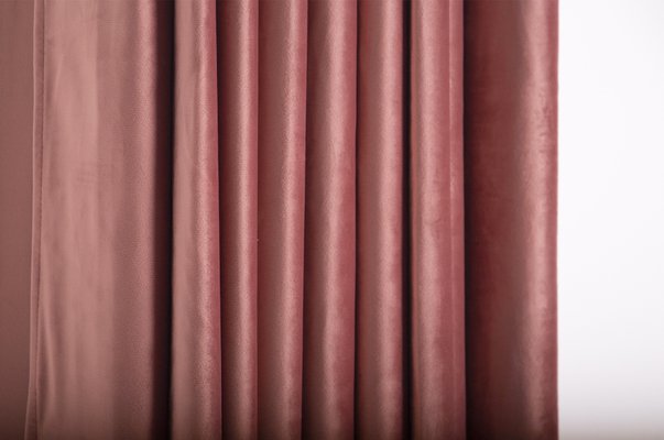 Vintage Domus Italian Curtain in Pink Velvet, Set of 2-RCE-1179194