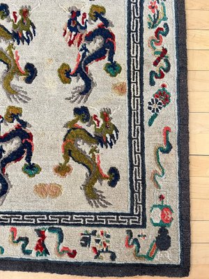 Vintage Dragon Wool Rug-IZA-1744931