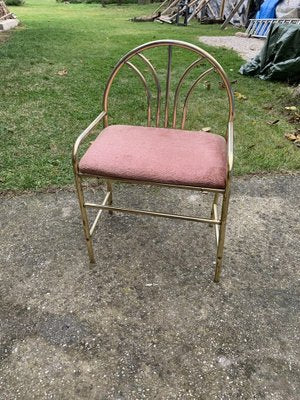 Vintage Dressing Stool in Brass, 1950s-OXJ-1792906